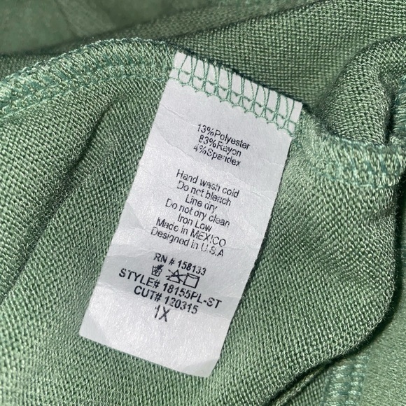 Staccato Olive Crewneck Sweater with Ivory Accents - Picture 6 of 6